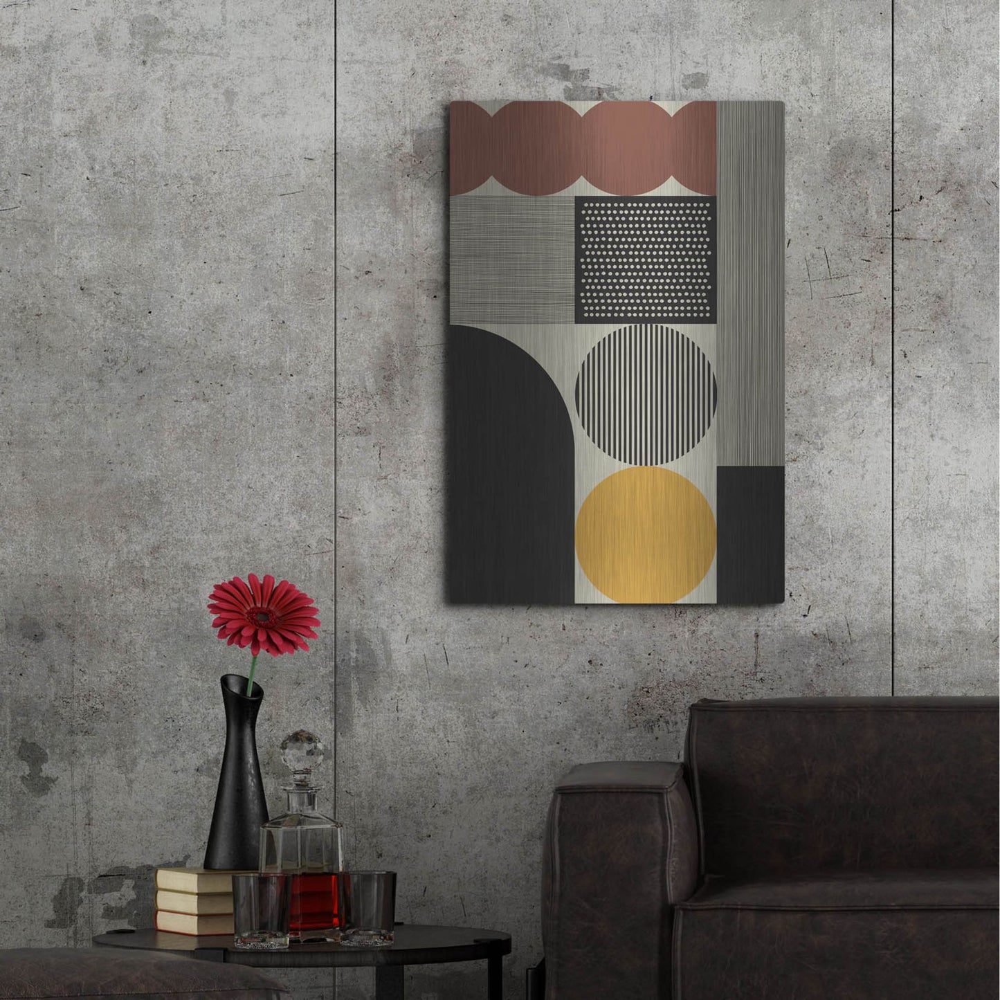 Luxe Metal Art 'Abstract Geometric 14' by Gary Williams, Metal Wall Art,24x36