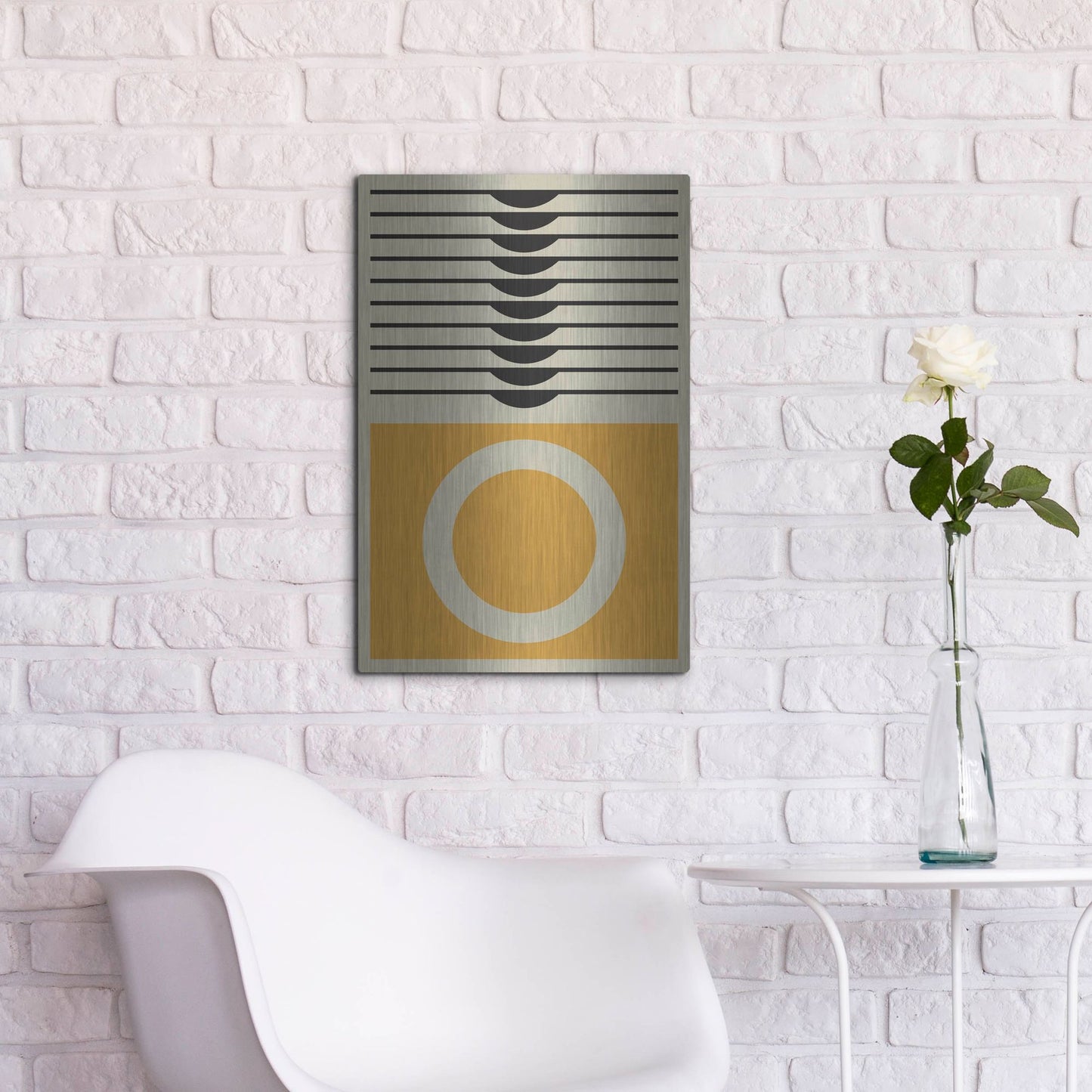 Luxe Metal Art 'Abstract Geometric 16' by Gary Williams, Metal Wall Art,16x24