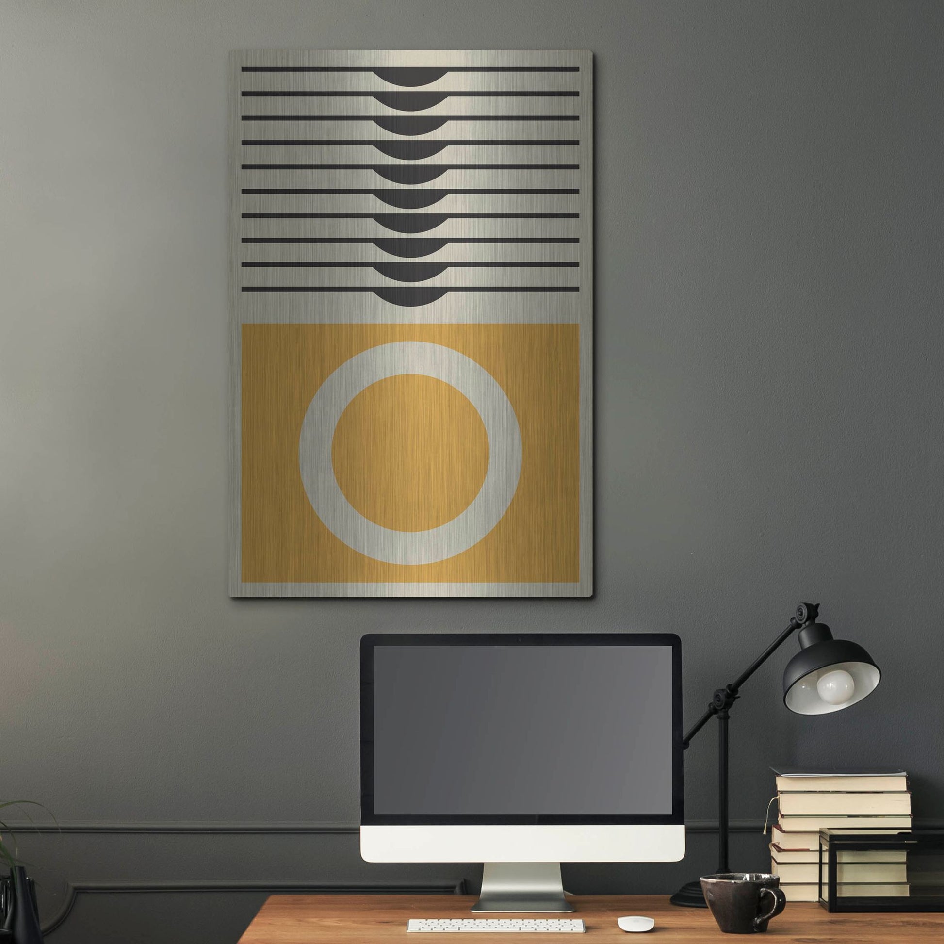 Luxe Metal Art 'Abstract Geometric 16' by Gary Williams, Metal Wall Art,24x36