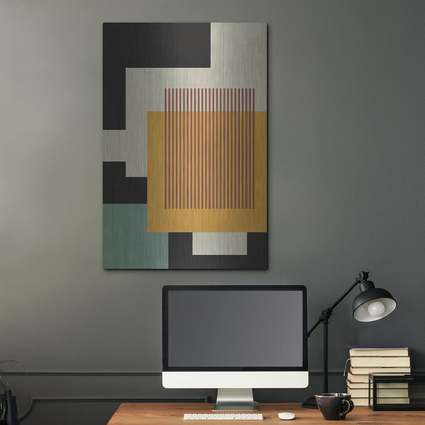 Luxe Metal Art 'Abstract Geometric 17' by Gary Williams, Metal Wall Art,24x36