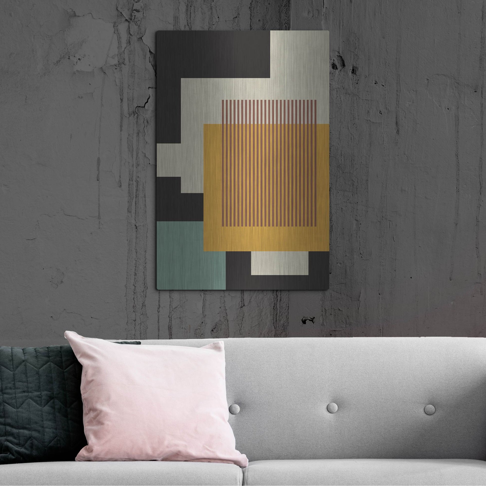 Luxe Metal Art 'Abstract Geometric 17' by Gary Williams, Metal Wall Art,24x36