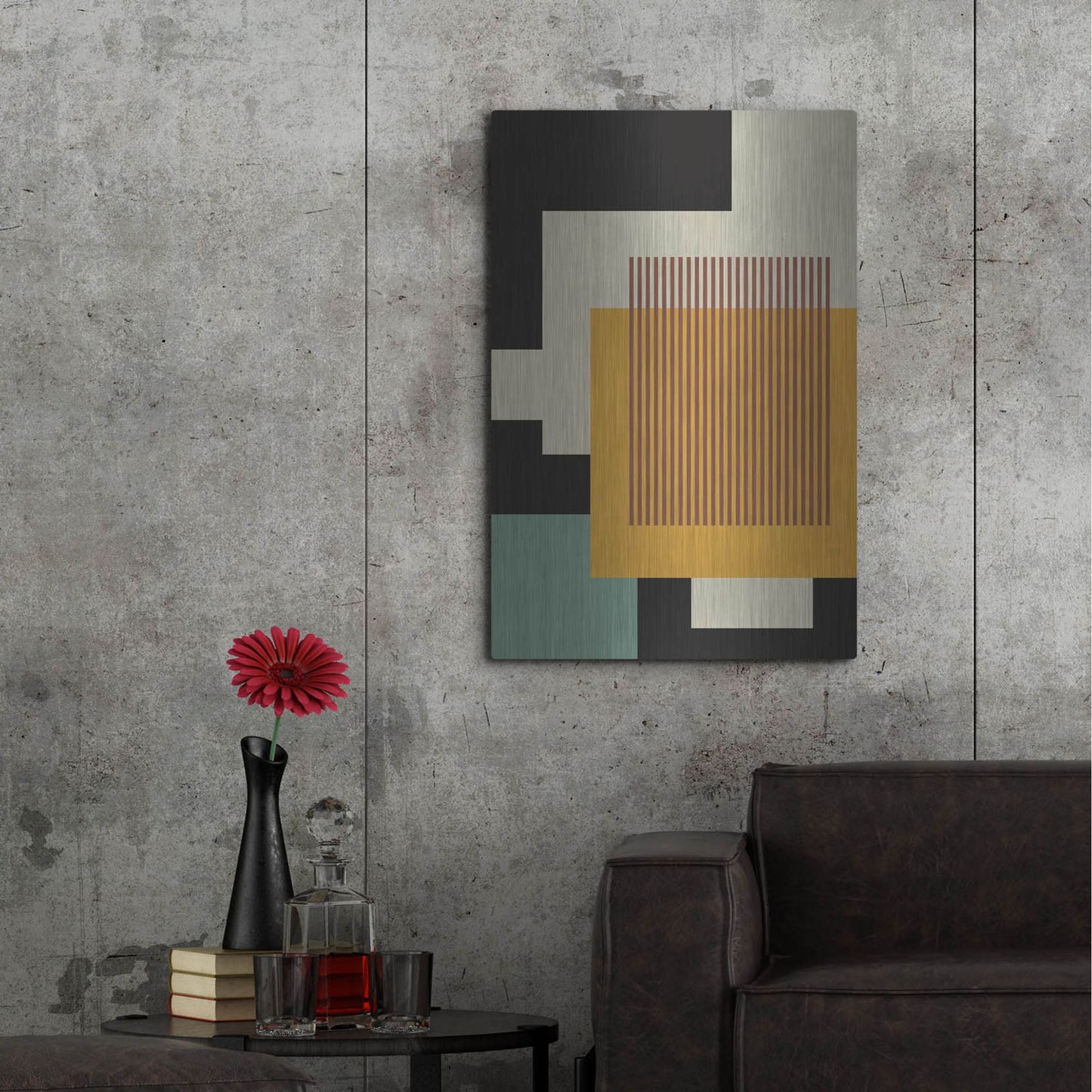 Luxe Metal Art 'Abstract Geometric 17' by Gary Williams, Metal Wall Art,24x36