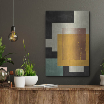 Luxe Metal Art 'Abstract Geometric 18' by Gary Williams, Metal Wall Art,12x16