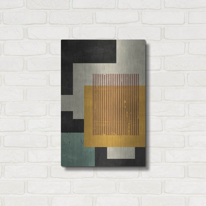 Luxe Metal Art 'Abstract Geometric 18' by Gary Williams, Metal Wall Art,16x24