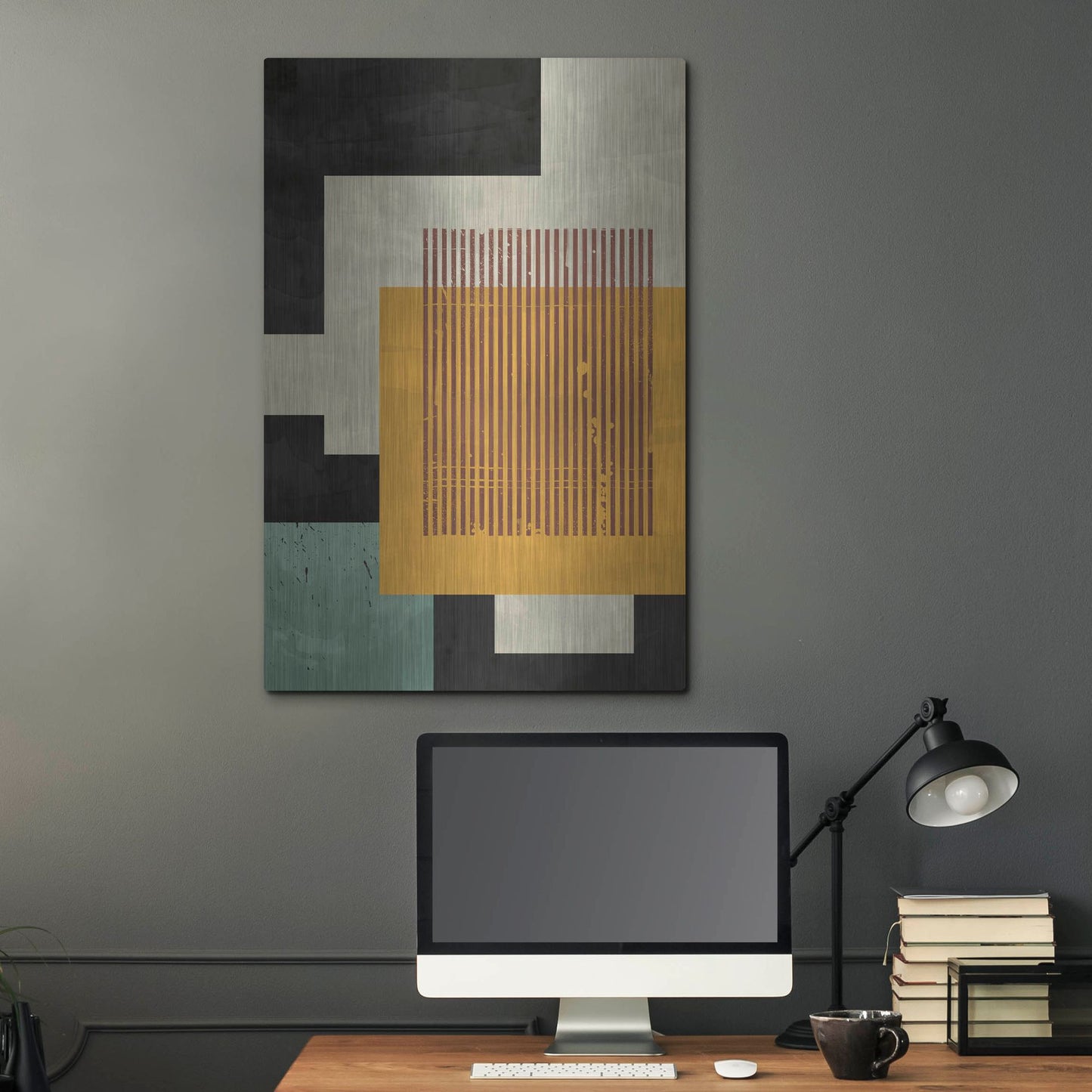 Luxe Metal Art 'Abstract Geometric 18' by Gary Williams, Metal Wall Art,24x36