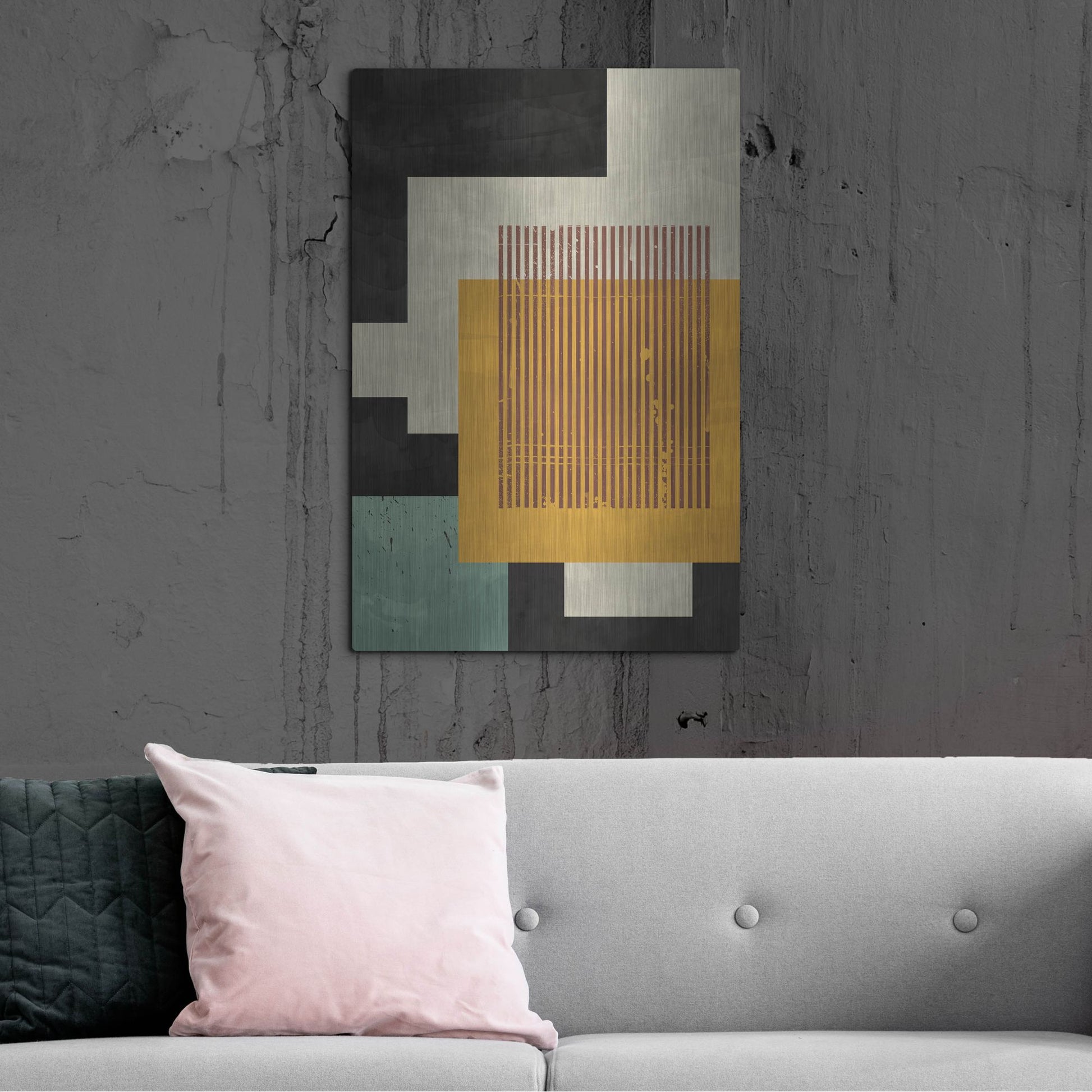 Luxe Metal Art 'Abstract Geometric 18' by Gary Williams, Metal Wall Art,24x36