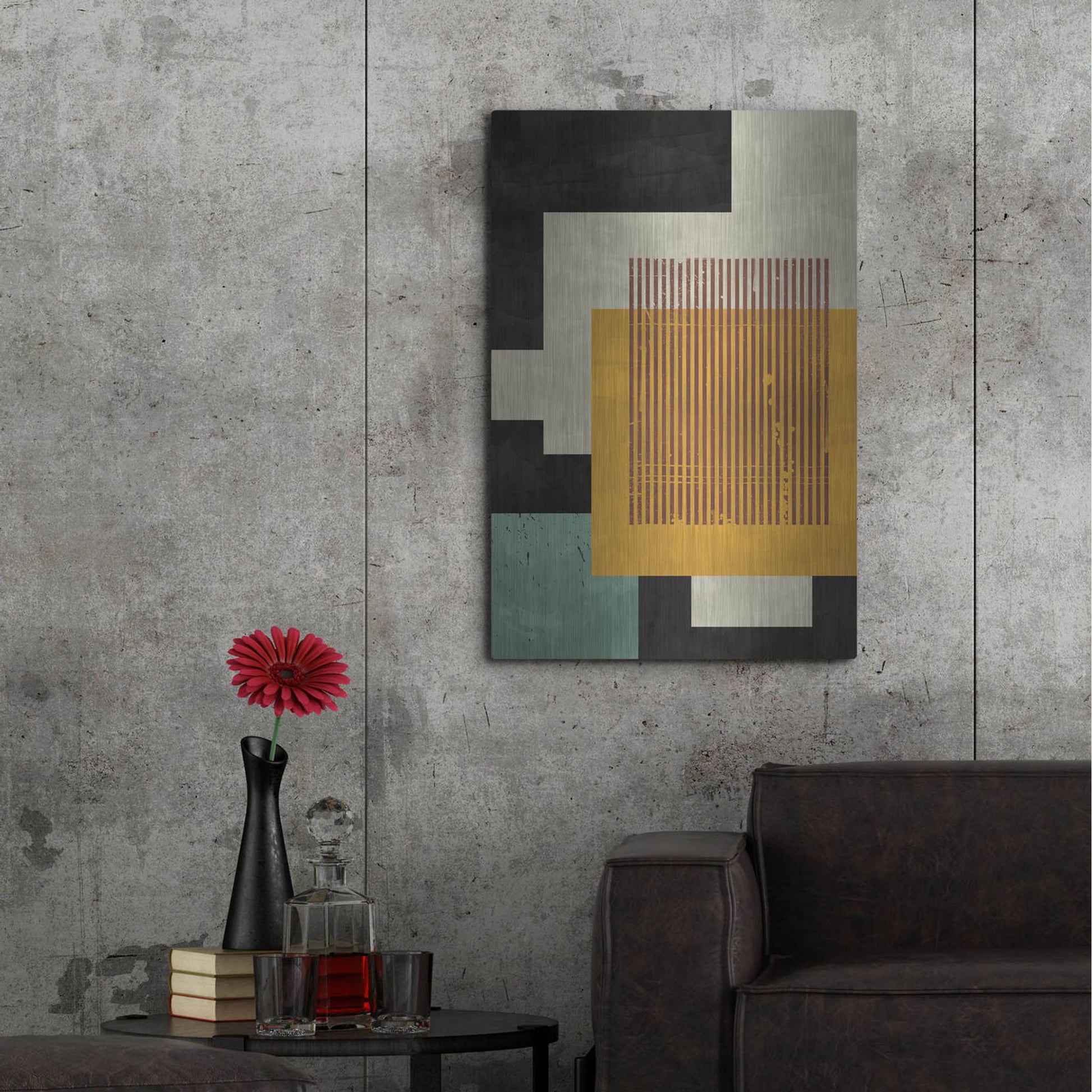 Luxe Metal Art 'Abstract Geometric 18' by Gary Williams, Metal Wall Art,24x36