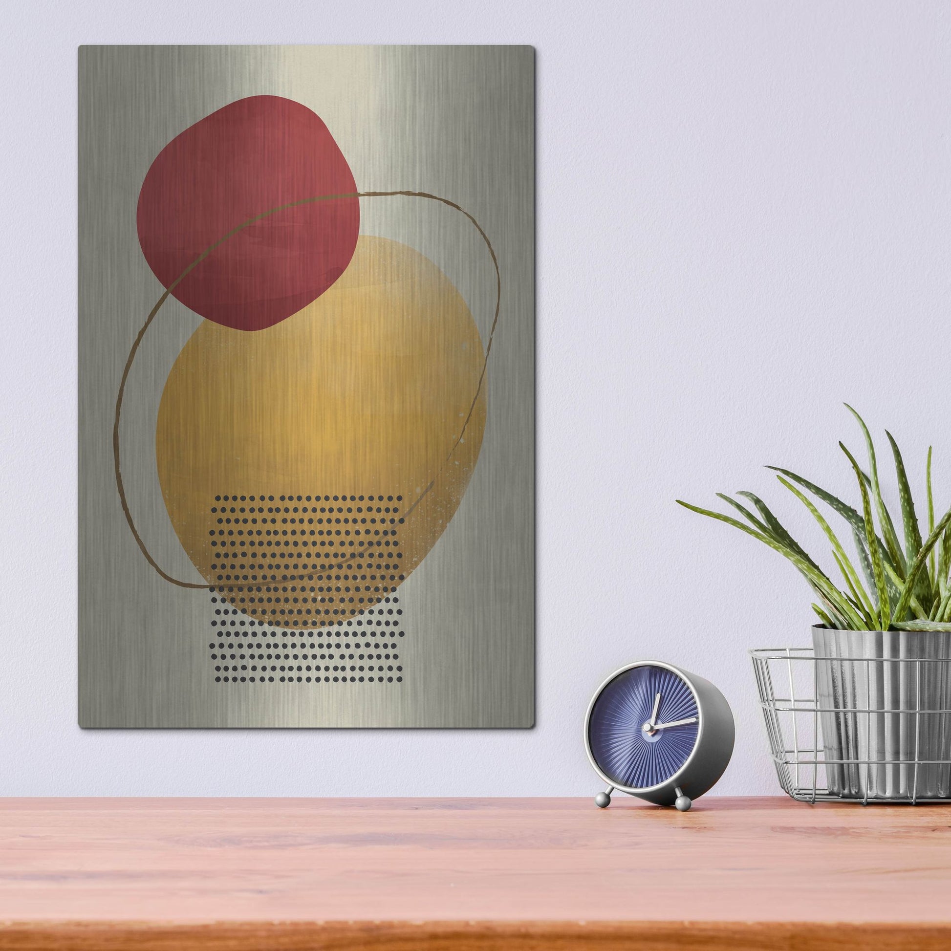 Luxe Metal Art 'Abstract Geometric 21' by Gary Williams, Metal Wall Art,12x16