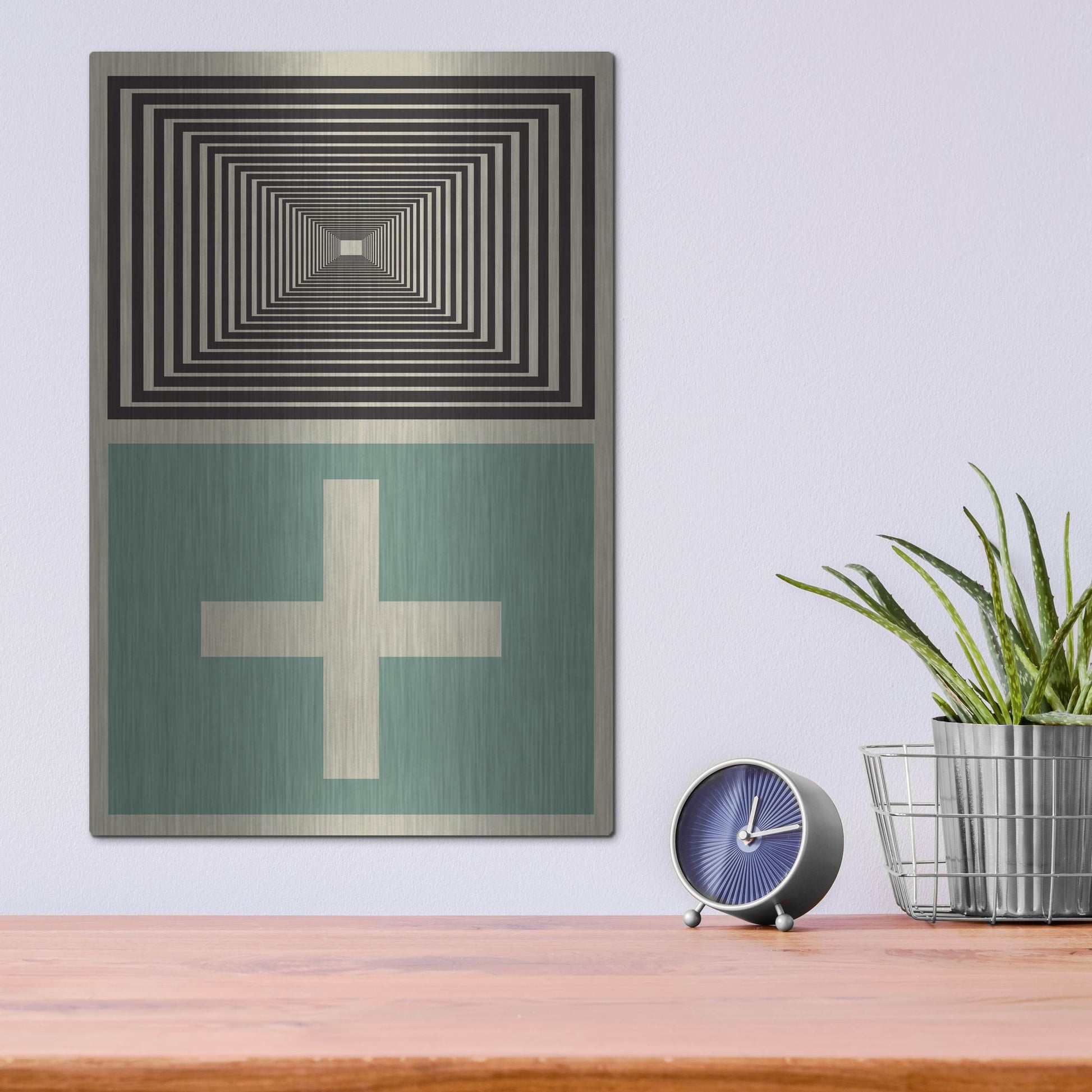 Luxe Metal Art 'Abstract Geometric 23' by Gary Williams, Metal Wall Art,12x16