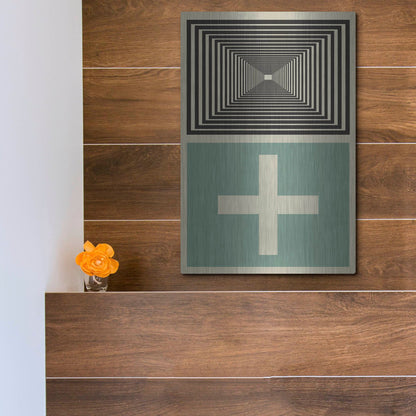 Luxe Metal Art 'Abstract Geometric 23' by Gary Williams, Metal Wall Art,12x16