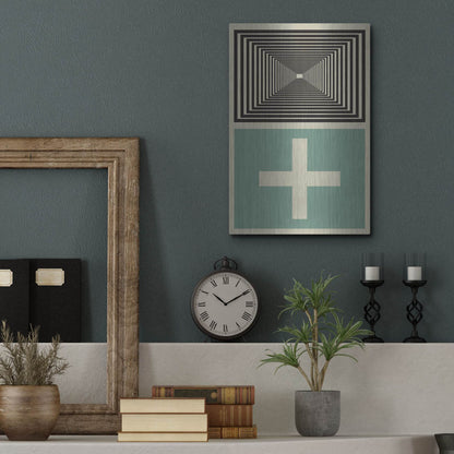 Luxe Metal Art 'Abstract Geometric 23' by Gary Williams, Metal Wall Art,12x16