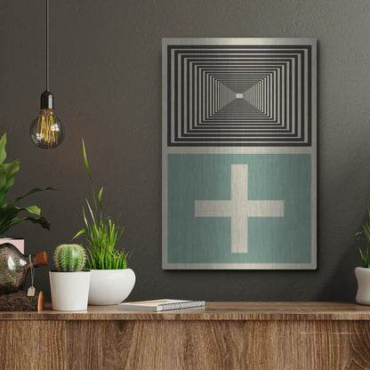 Luxe Metal Art 'Abstract Geometric 23' by Gary Williams, Metal Wall Art,12x16