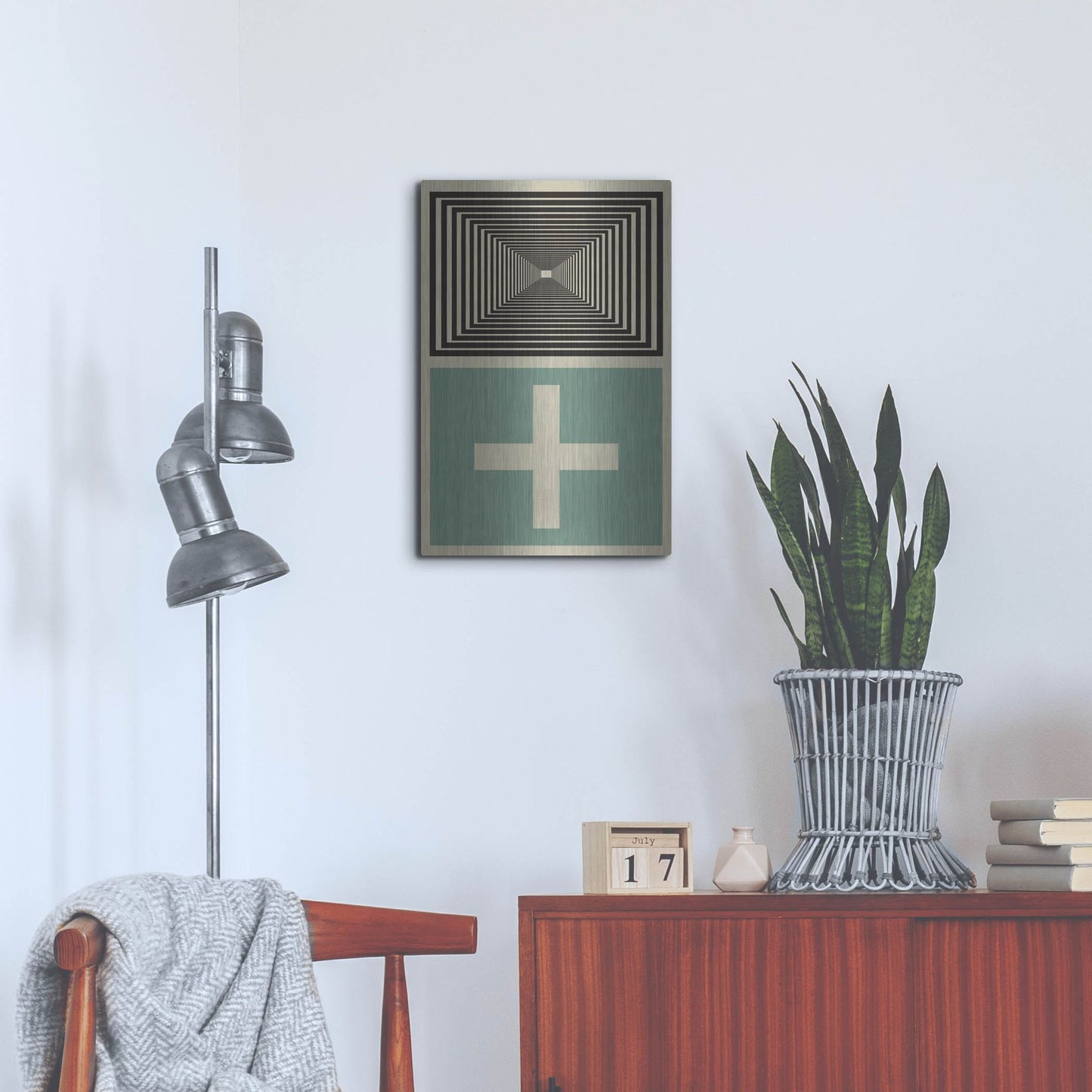 Luxe Metal Art 'Abstract Geometric 23' by Gary Williams, Metal Wall Art,16x24