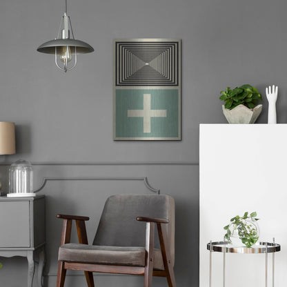 Luxe Metal Art 'Abstract Geometric 23' by Gary Williams, Metal Wall Art,16x24