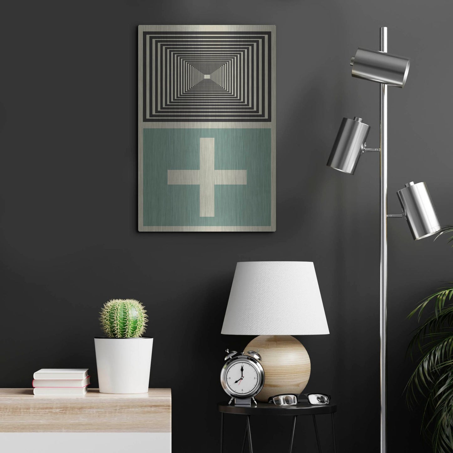 Luxe Metal Art 'Abstract Geometric 23' by Gary Williams, Metal Wall Art,16x24