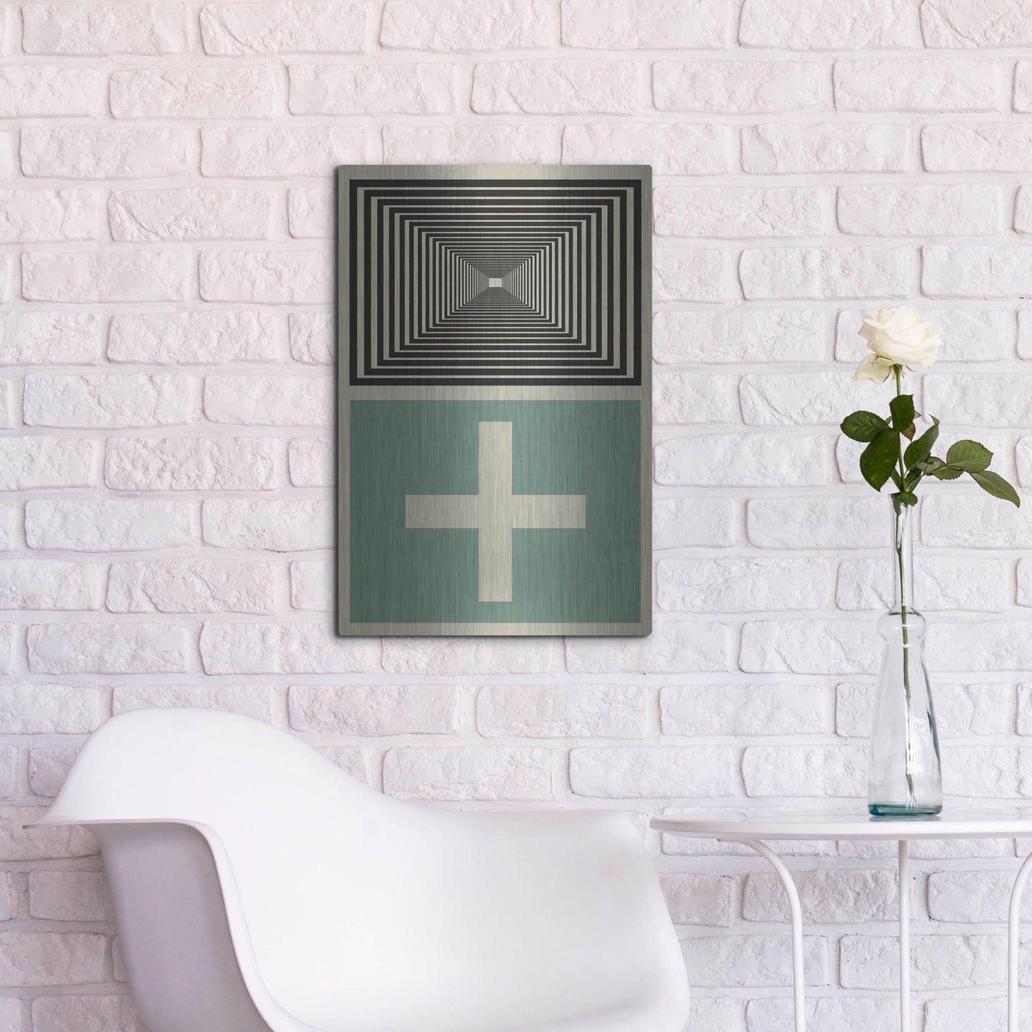 Luxe Metal Art 'Abstract Geometric 23' by Gary Williams, Metal Wall Art,16x24