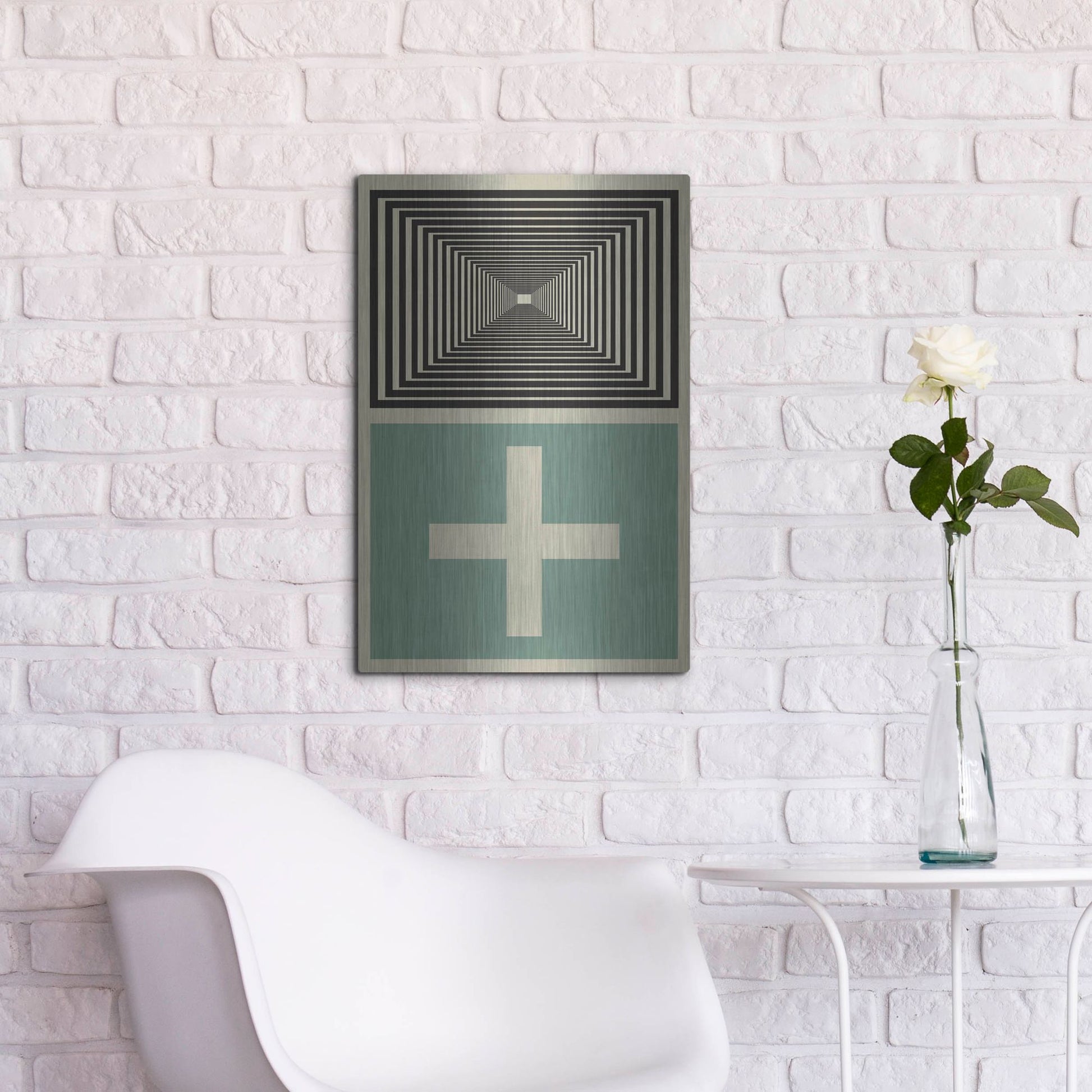 Luxe Metal Art 'Abstract Geometric 23' by Gary Williams, Metal Wall Art,16x24
