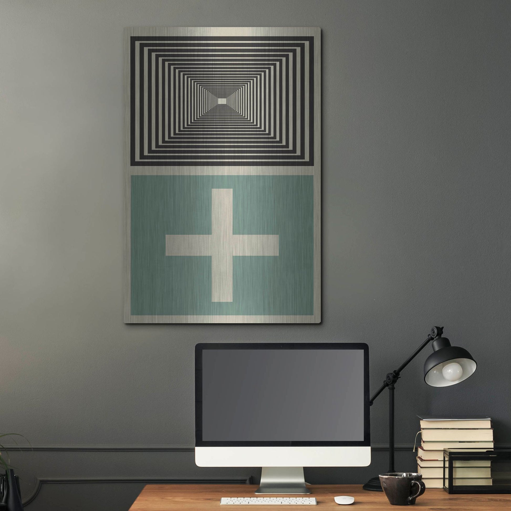 Luxe Metal Art 'Abstract Geometric 23' by Gary Williams, Metal Wall Art,24x36