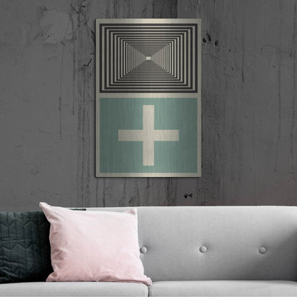 Luxe Metal Art 'Abstract Geometric 23' by Gary Williams, Metal Wall Art,24x36