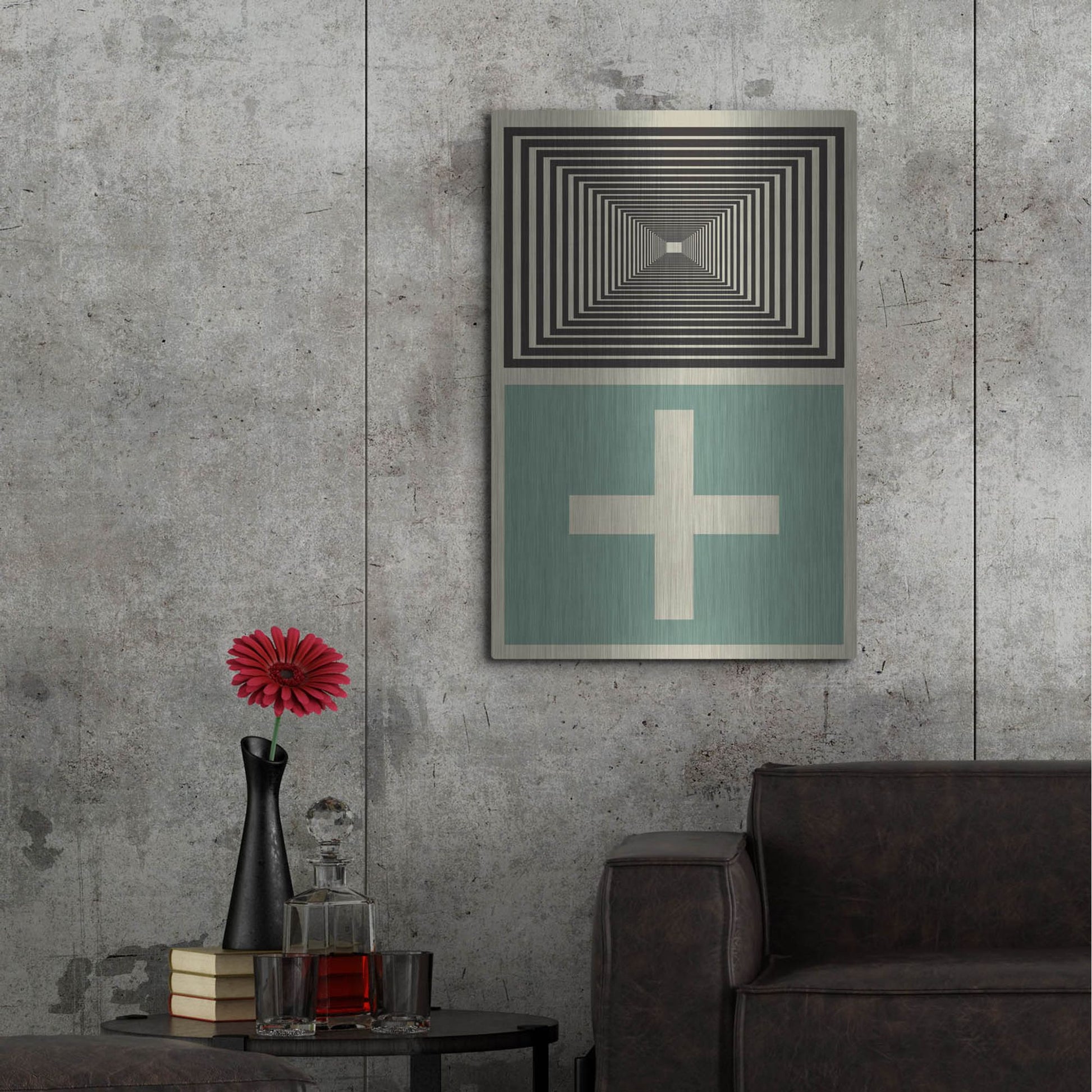 Luxe Metal Art 'Abstract Geometric 23' by Gary Williams, Metal Wall Art,24x36