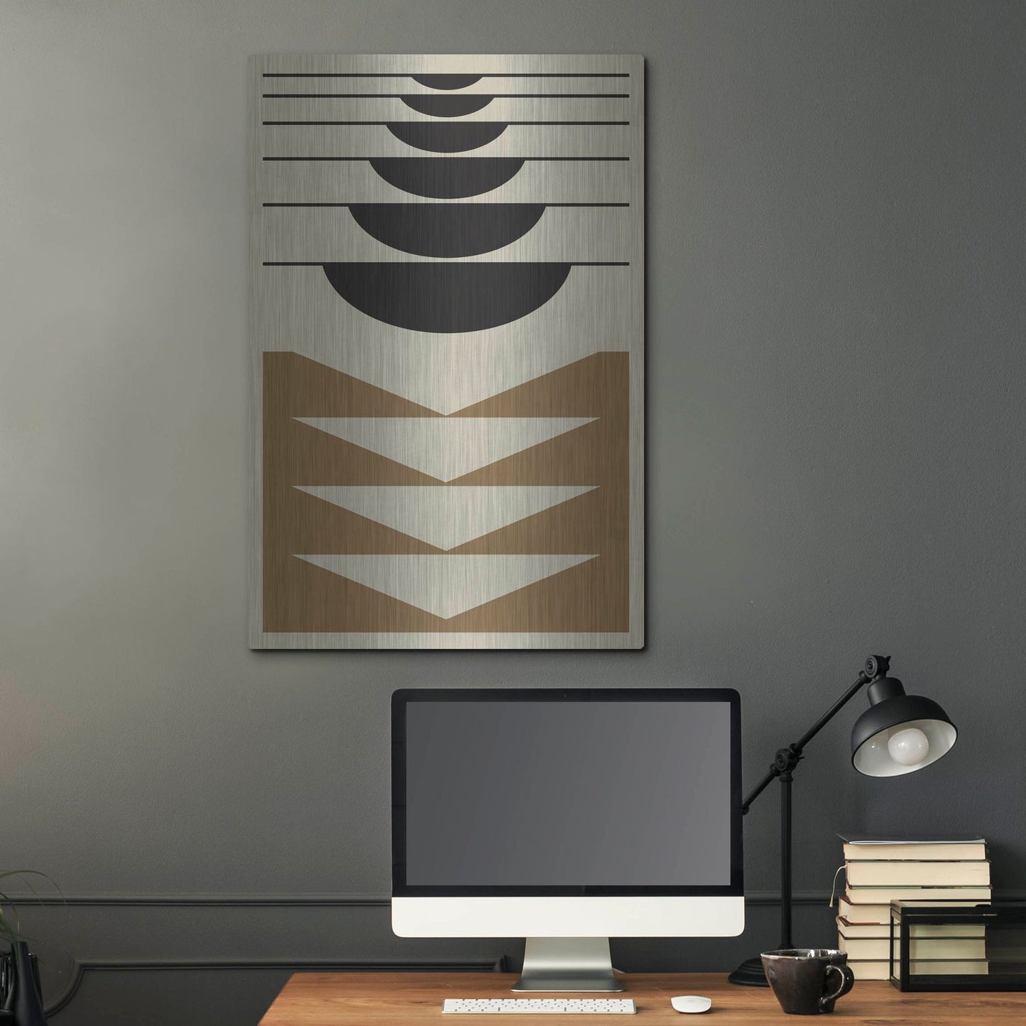 Luxe Metal Art 'Abstract Geometric 24' by Gary Williams, Metal Wall Art,24x36