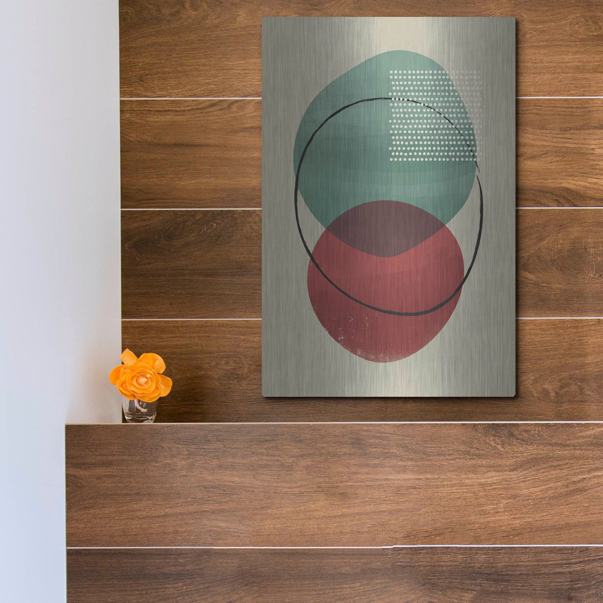 Luxe Metal Art 'Abstract Geometric 26' by Gary Williams, Metal Wall Art,12x16
