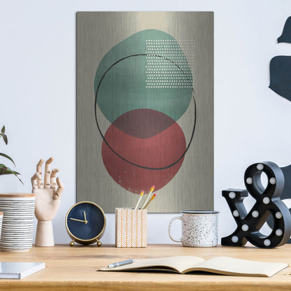 Luxe Metal Art 'Abstract Geometric 26' by Gary Williams, Metal Wall Art,12x16