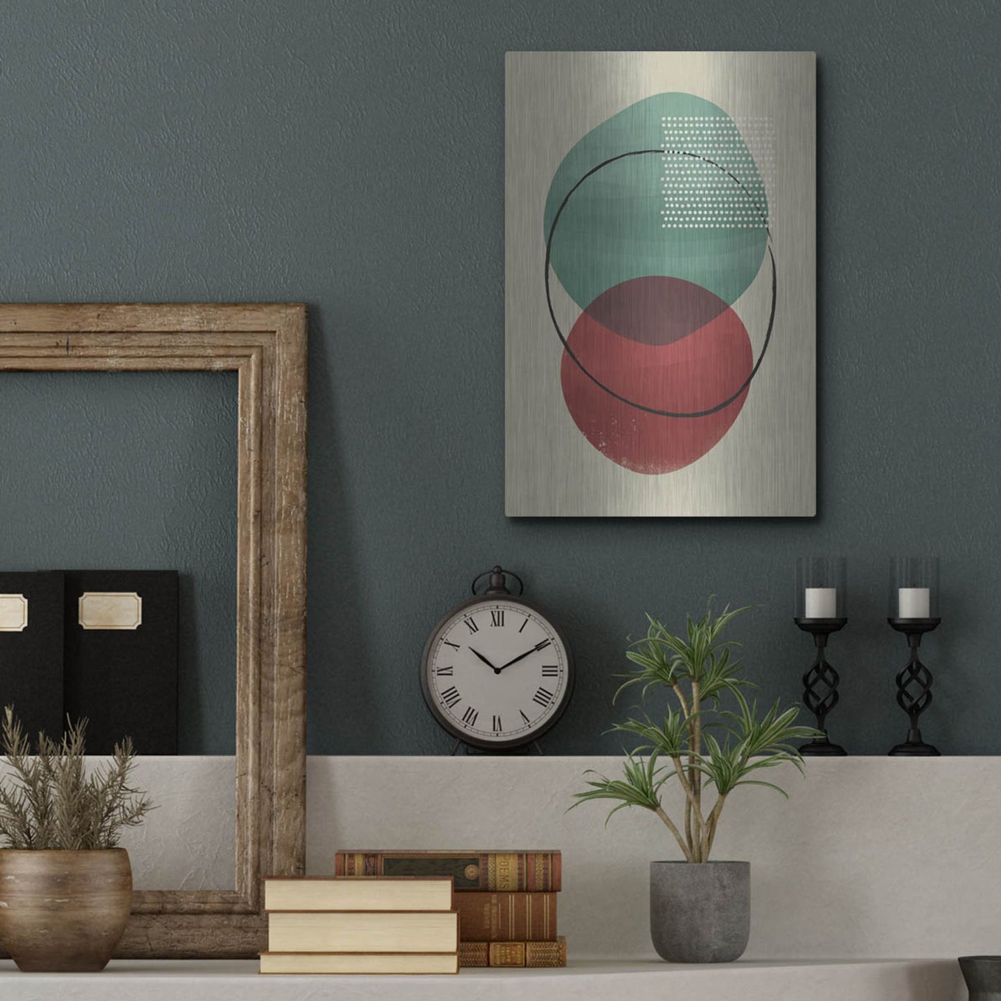 Luxe Metal Art 'Abstract Geometric 26' by Gary Williams, Metal Wall Art,12x16