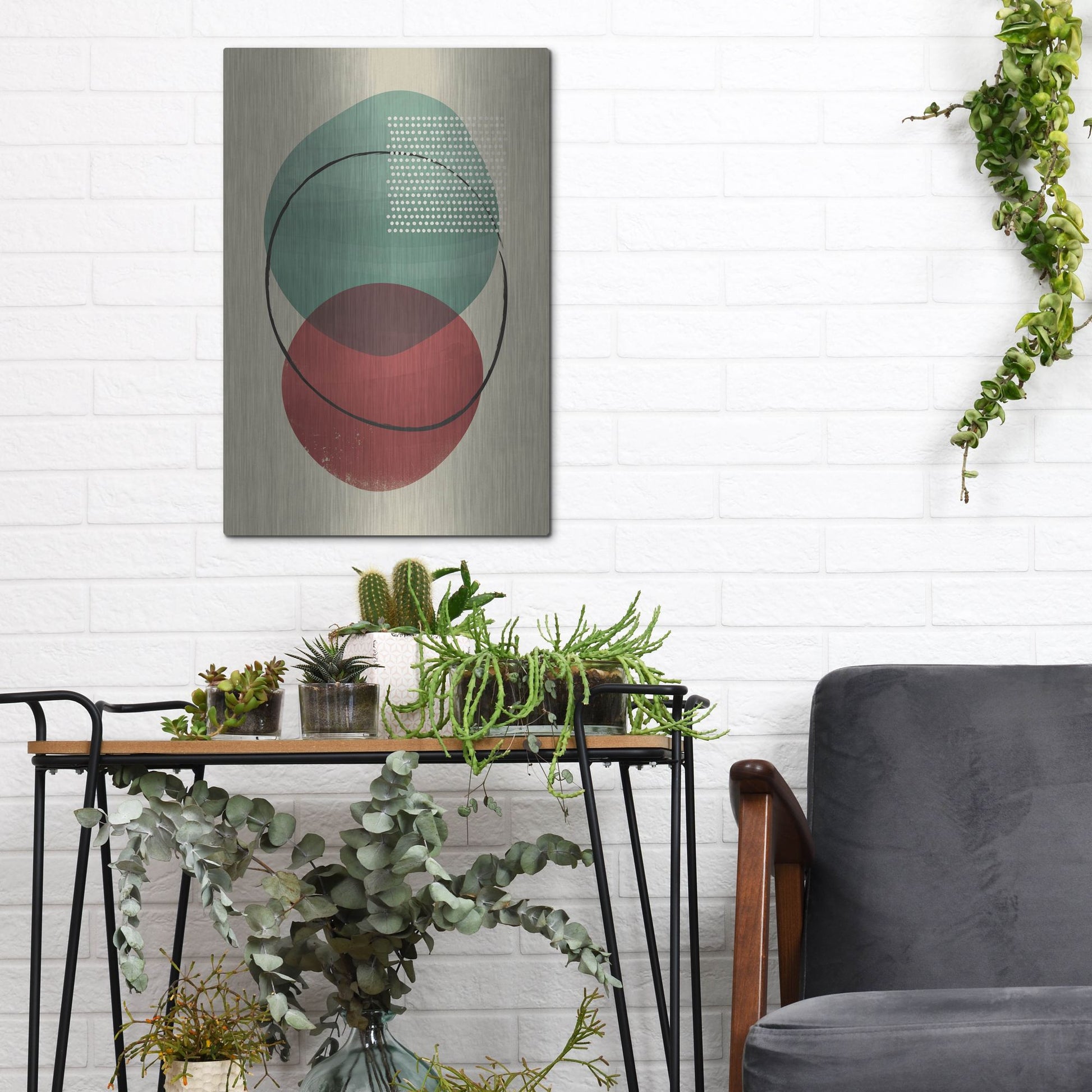 Luxe Metal Art 'Abstract Geometric 26' by Gary Williams, Metal Wall Art,12x16