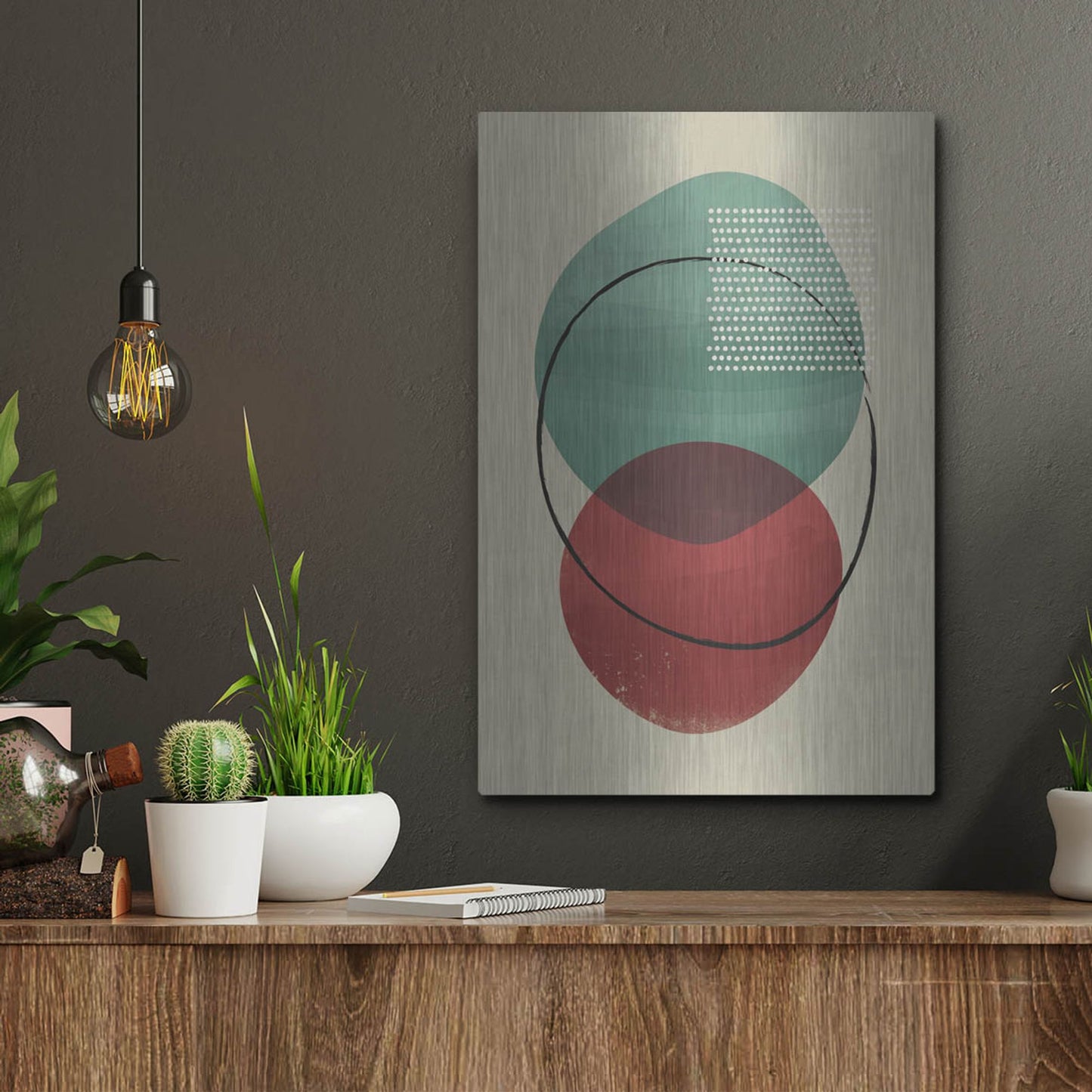 Luxe Metal Art 'Abstract Geometric 26' by Gary Williams, Metal Wall Art,12x16