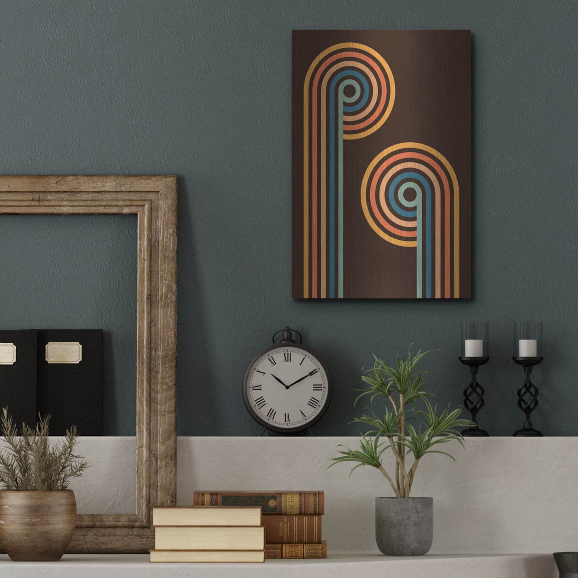 Luxe Metal Art 'Retro 2' by Gary Williams, Metal Wall Art,12x16