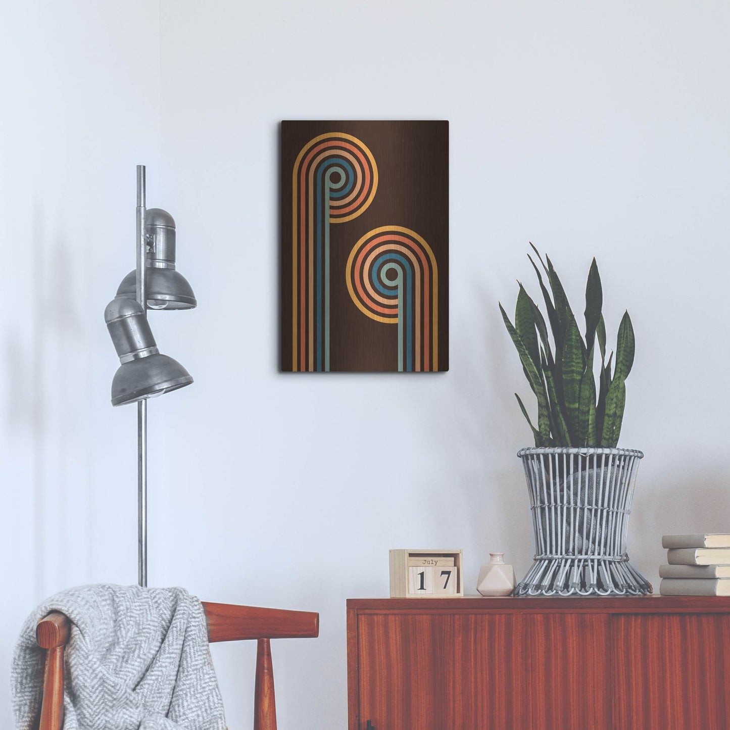 Luxe Metal Art 'Retro 2' by Gary Williams, Metal Wall Art,16x24