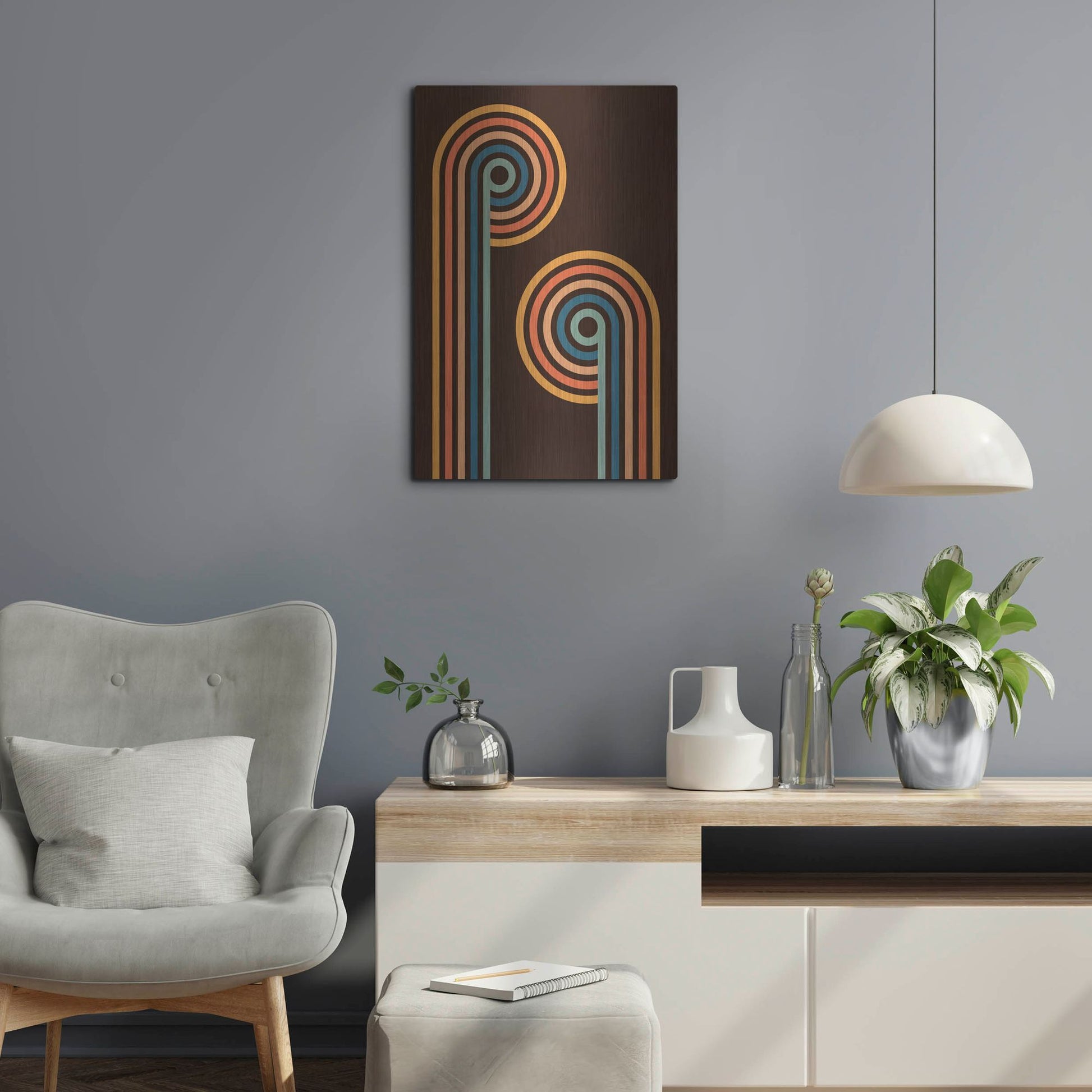 Luxe Metal Art 'Retro 2' by Gary Williams, Metal Wall Art,16x24