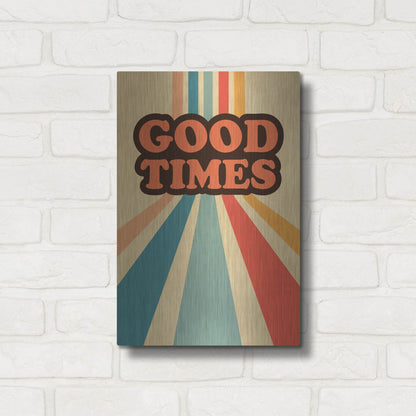 Luxe Metal Art 'Retro 9' by Gary Williams, Metal Wall Art,12x16