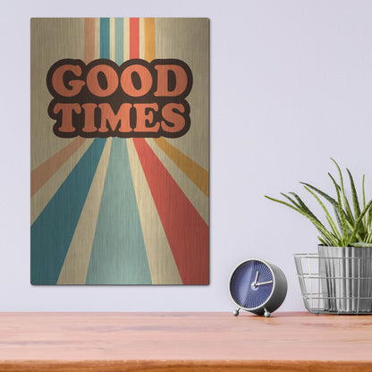 Luxe Metal Art 'Retro 9' by Gary Williams, Metal Wall Art,12x16