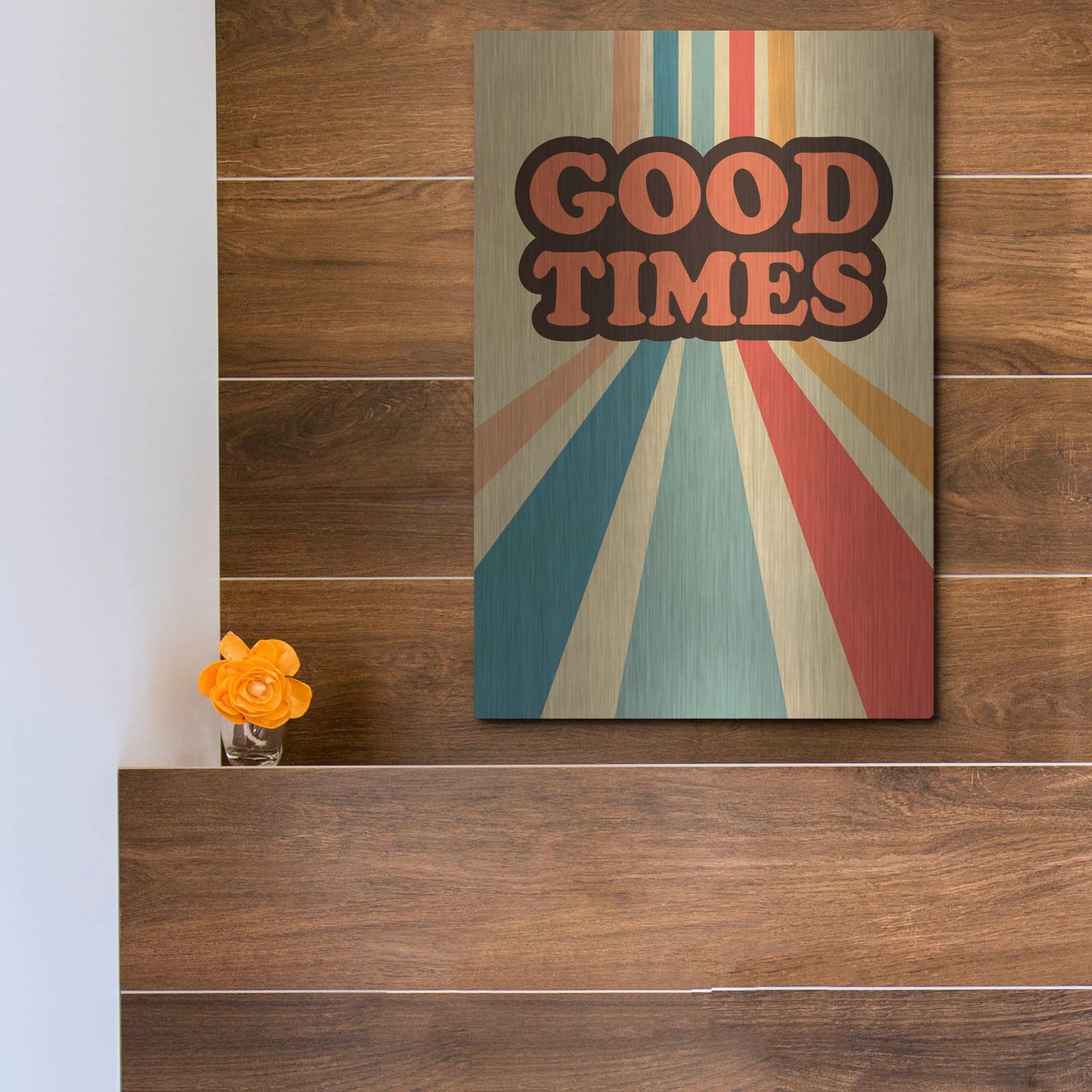 Luxe Metal Art 'Retro 9' by Gary Williams, Metal Wall Art,12x16