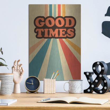 Luxe Metal Art 'Retro 9' by Gary Williams, Metal Wall Art,12x16