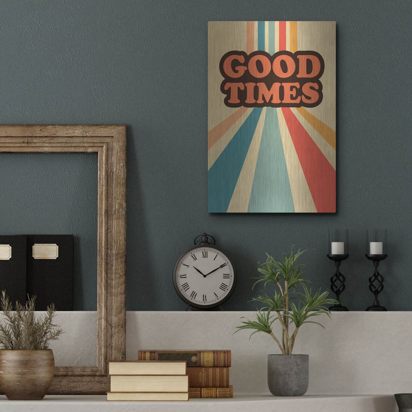 Luxe Metal Art 'Retro 9' by Gary Williams, Metal Wall Art,12x16