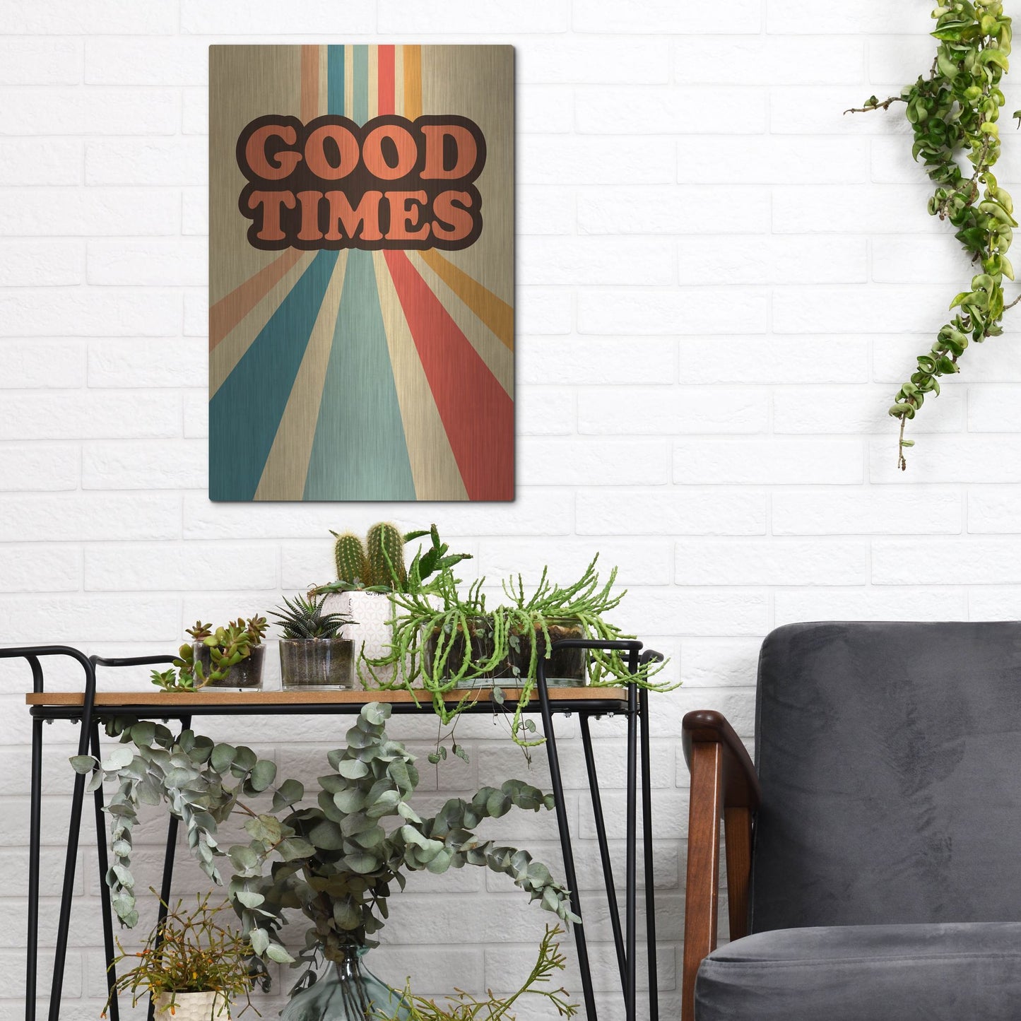 Luxe Metal Art 'Retro 9' by Gary Williams, Metal Wall Art,12x16