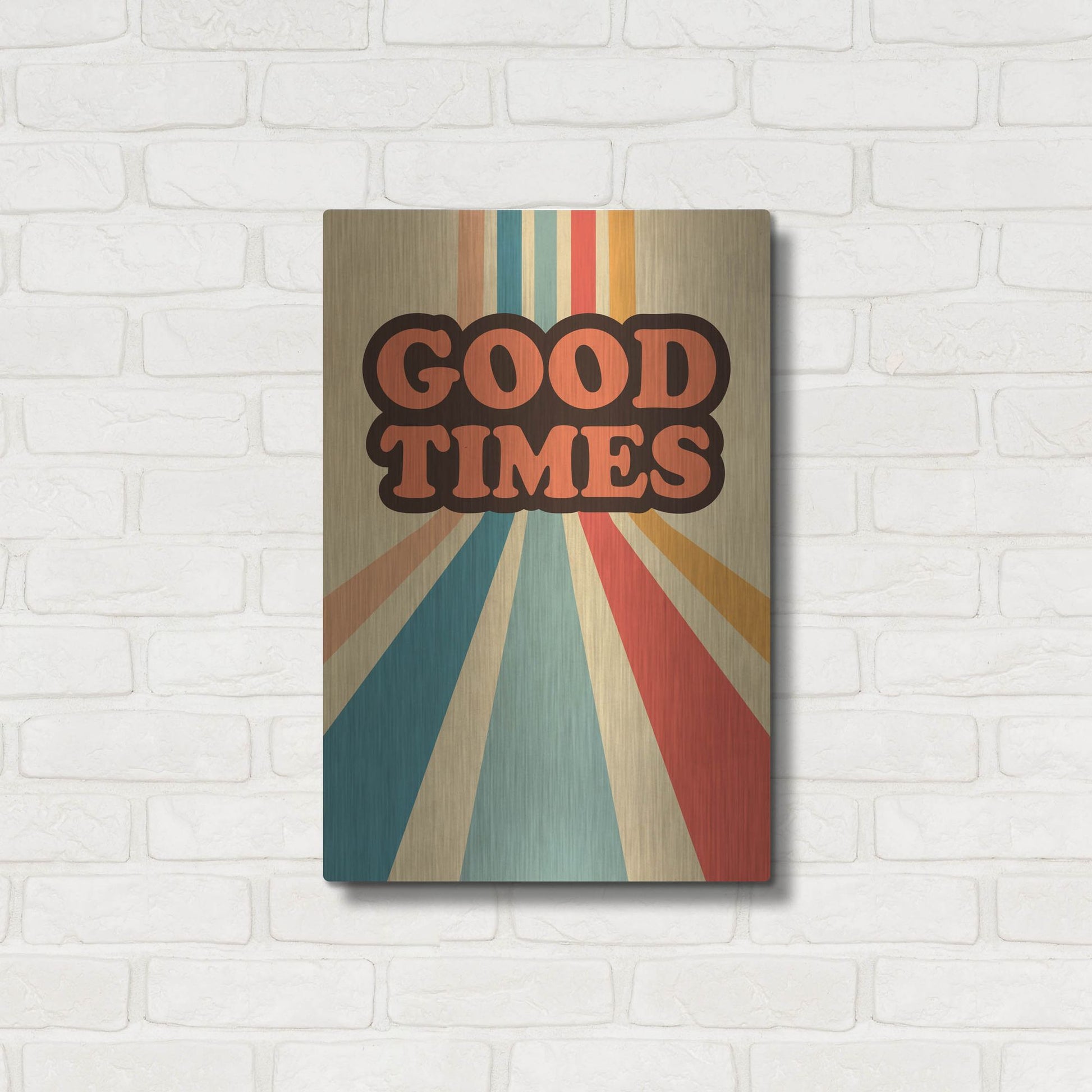 Luxe Metal Art 'Retro 9' by Gary Williams, Metal Wall Art,16x24