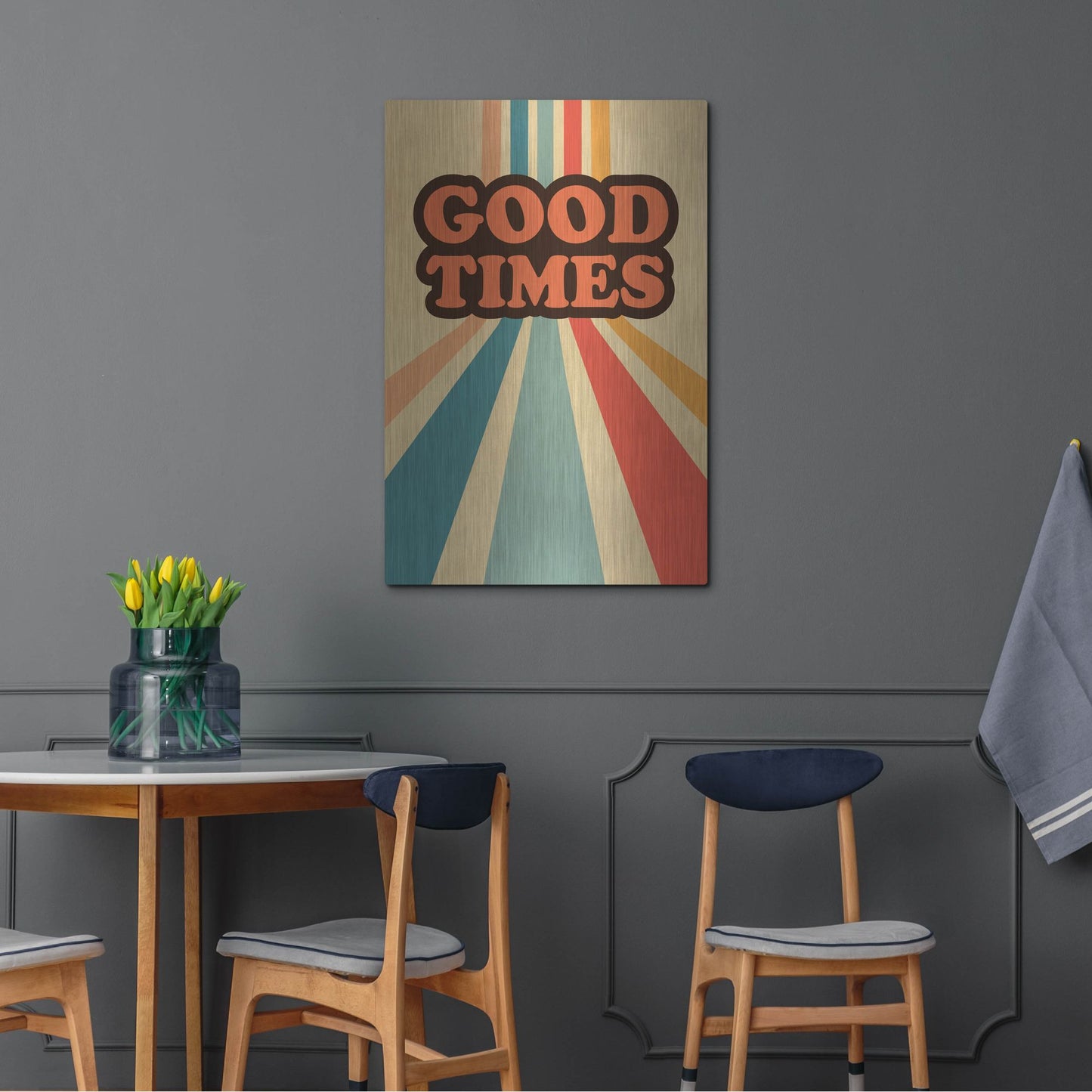 Luxe Metal Art 'Retro 9' by Gary Williams, Metal Wall Art,24x36