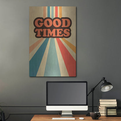 Luxe Metal Art 'Retro 9' by Gary Williams, Metal Wall Art,24x36