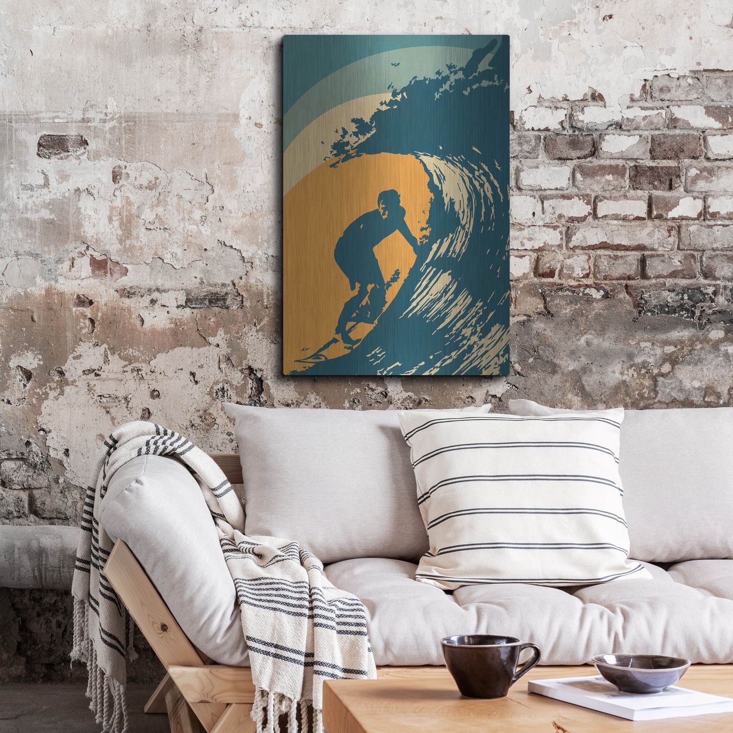 Luxe Metal Art 'Retro Surfer' by Gary Williams, Metal Wall Art,24x36