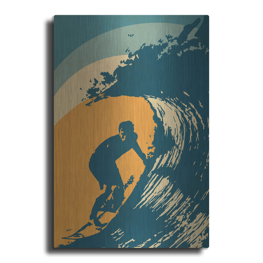 Luxe Metal Art 'Retro Surfer' by Gary Williams, Metal Wall Art