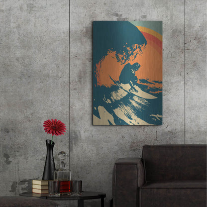 Luxe Metal Art 'Retro Surfer 2' by Gary Williams, Metal Wall Art,24x36