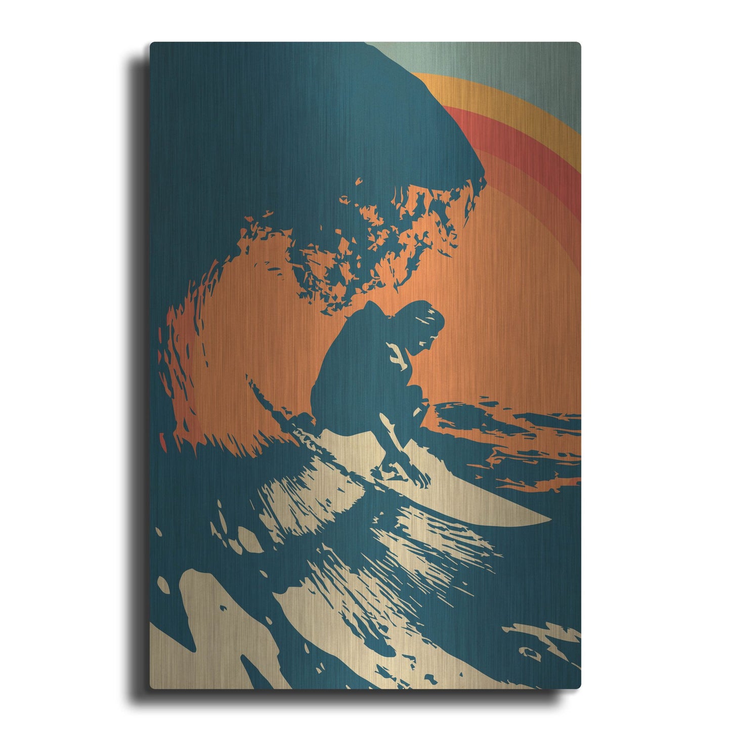 Luxe Metal Art 'Retro Surfer 2' by Gary Williams, Metal Wall Art