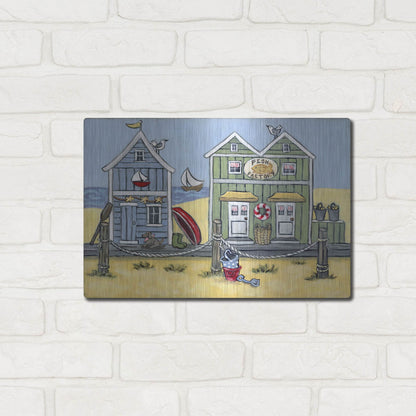 Luxe Metal Art 'Fish Factory' by Holly Wojhan, Metal Wall Art,16x12