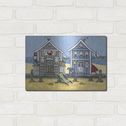 Luxe Metal Art 'Crab Shack' by Holly Wojhan, Metal Wall Art,16x12