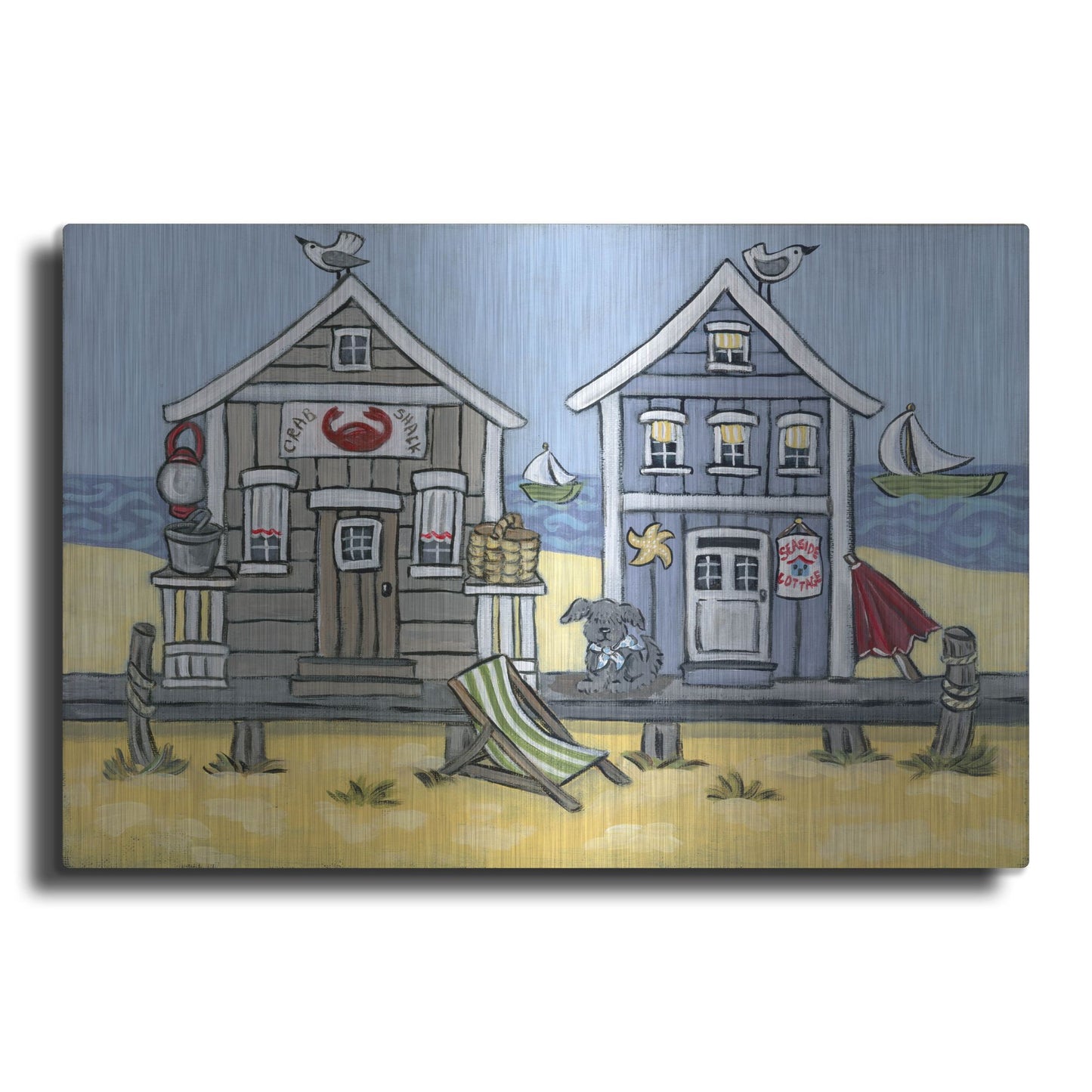 Luxe Metal Art 'Crab Shack' by Holly Wojhan, Metal Wall Art