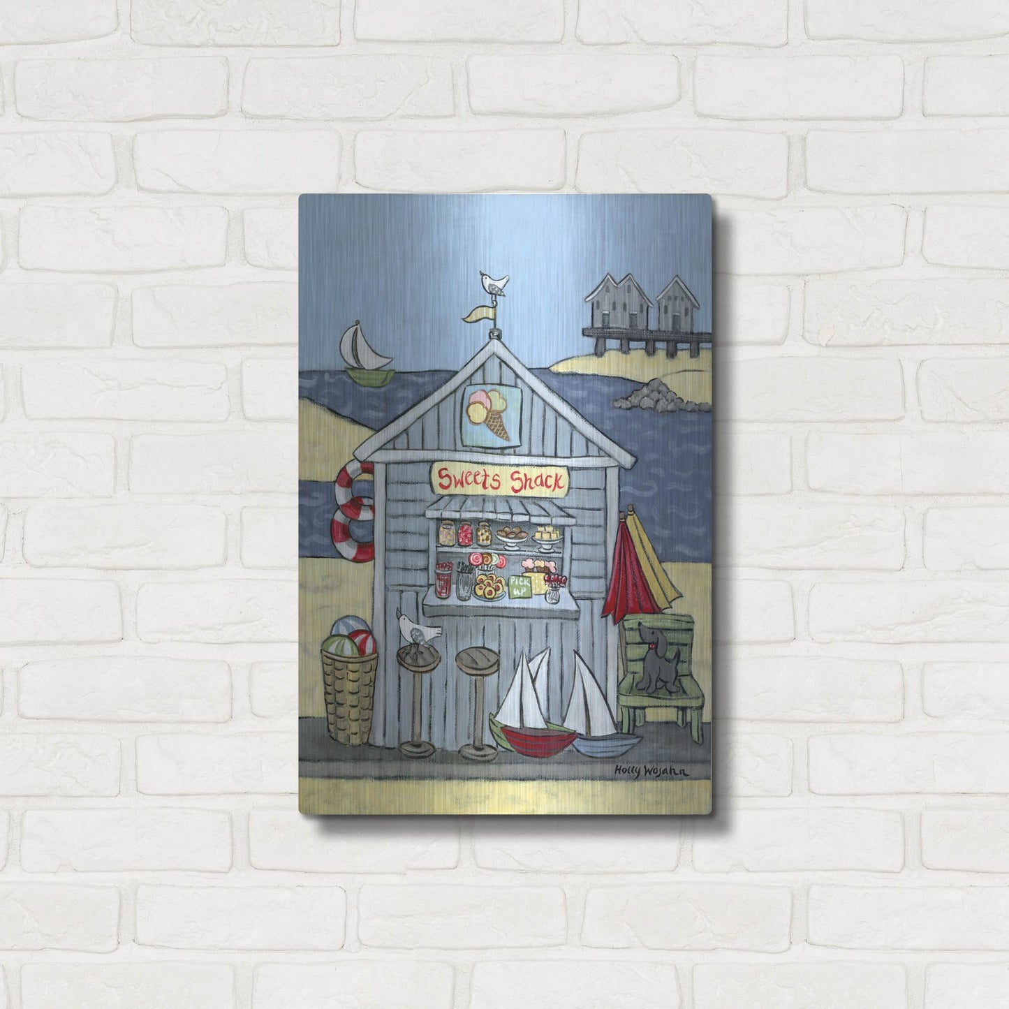 Luxe Metal Art 'Sweets Shack' by Holly Wojhan, Metal Wall Art,16x24